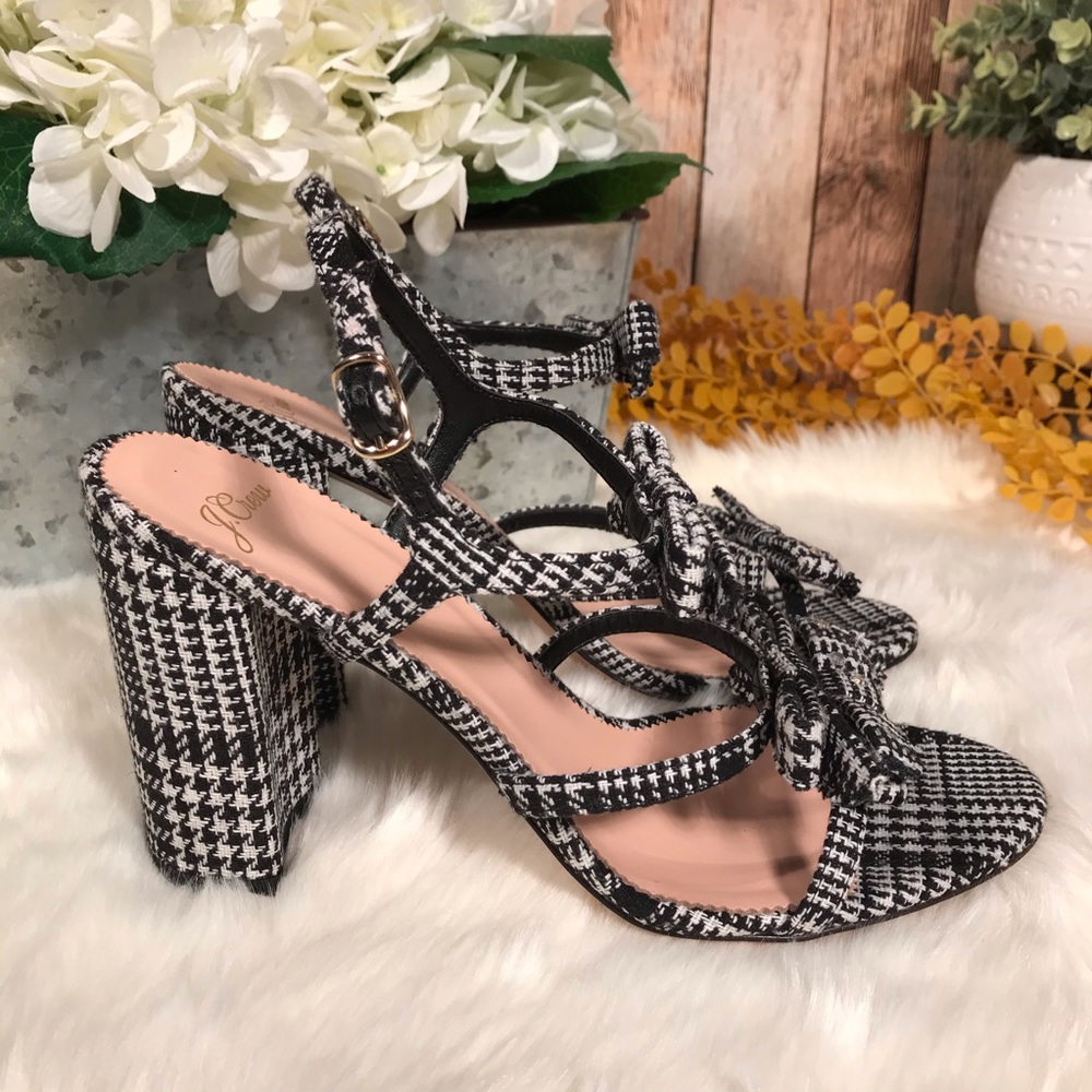 NEW J. Crew Stella Bow Heels in Glen Plaid - Picture 3 of 7